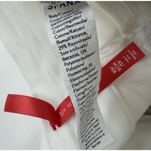 Spanx Women's Size XS Stretch Twill Cropped Wide Leg Pants White 20312 - Picture 5 of 6